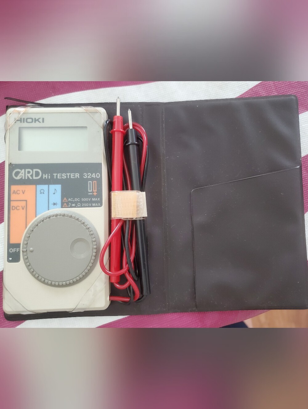 Vtg Hioki Card Hi Tester 3240 Multimeter No. 90253581 w/ Shima Seiki Case |
